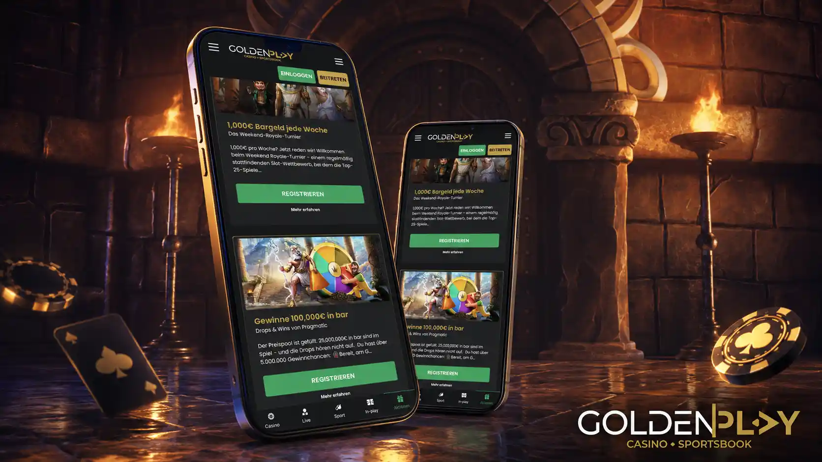 Golden Play Login im mobilen Browser