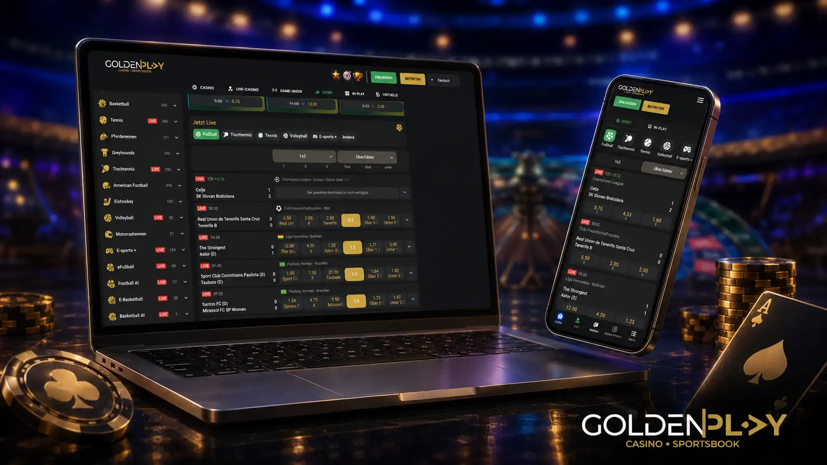 So melden Sie sich bei Golden Play an